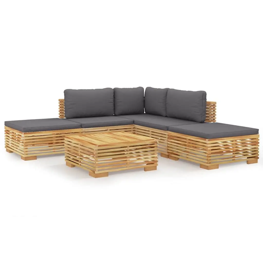 6 Piece Garden Lounge Set Outdoor Furniture Teak