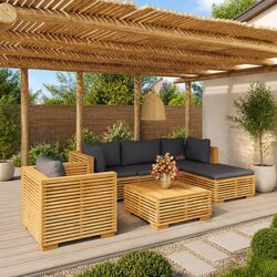 Specifications of 6-Piece Garden Lounge Set in Brown