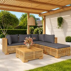 Specifications of 6 Piece Outdoor Lounge Set with Cushions