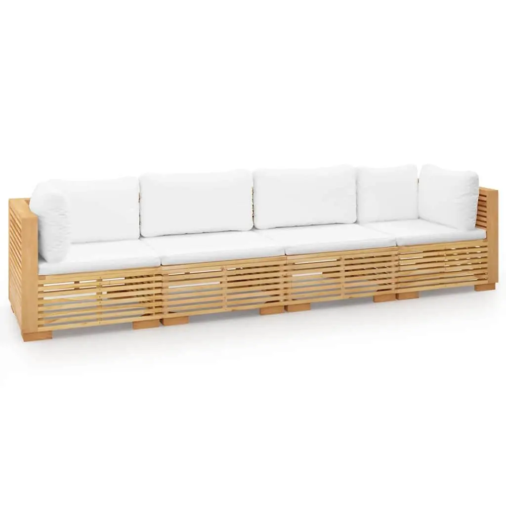 4 Piece Garden Lounge Set Outdoor Furniture Teak Wood Sofa Patio