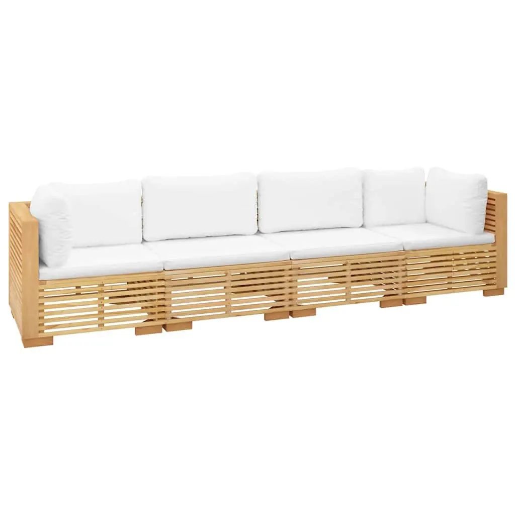 4 Piece Garden Lounge Set Outdoor Furniture Teak Wood Sofa Patio