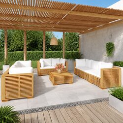 Detailed Specifications of 9 Piece Teak Garden Lounge Set