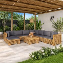 Specifications of 9 Piece Garden Lounge Set with Cushions