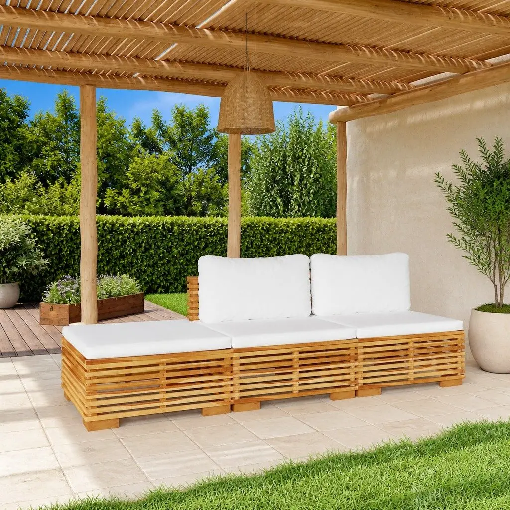 Garden Lounge Set 3 Piece Outdoor Furniture Teak Wood Patio
