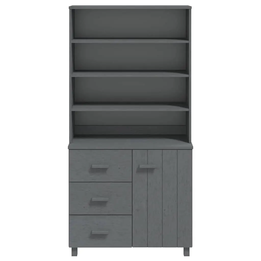 Grey Wooden Highboard Sideboard Storage Cabinet