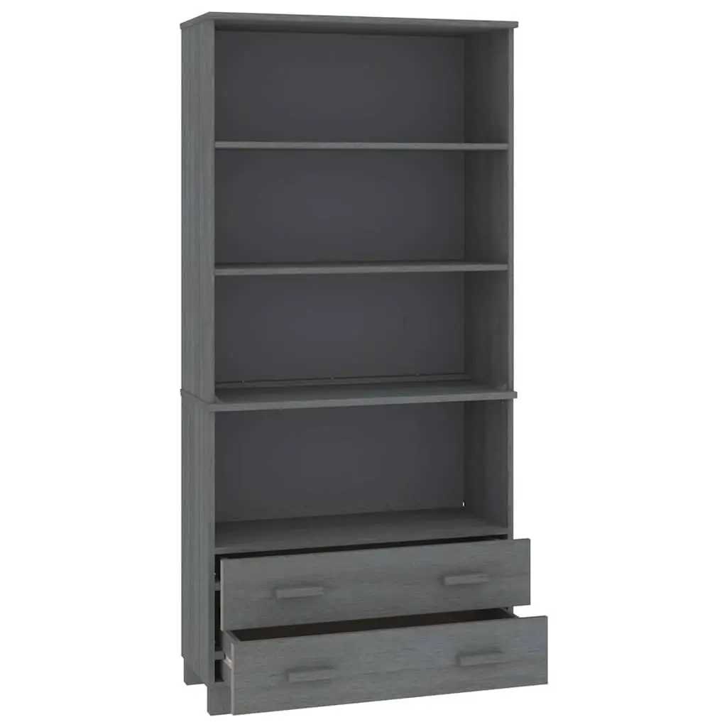 Solid Pine Wood Highboard Sideboard Storage Cabinet Grey Shelves Drawers