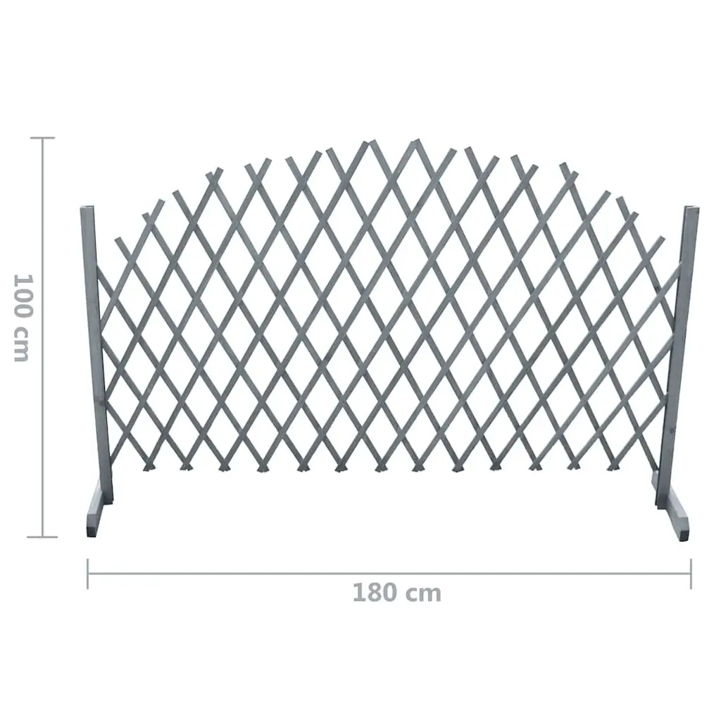 1.8m Expandable Wooden Trellis Fence Panel in Grey