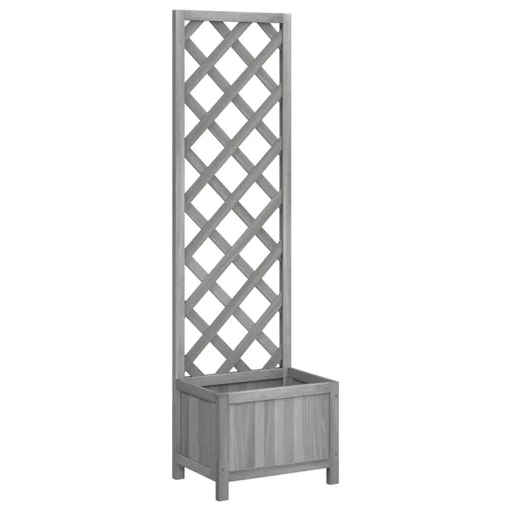 Wooden Trellis Planter for Garden 40x30x135 cm Grey