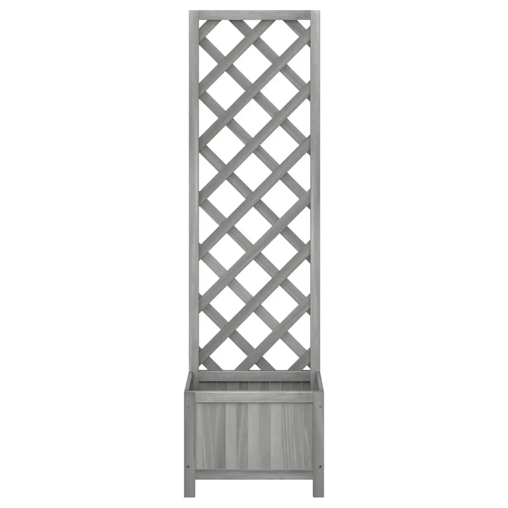 Wooden Trellis Planter for Garden 40x30x135 cm Grey