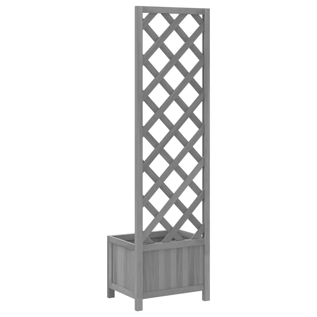 Wooden Trellis Planter for Garden 40x30x135 cm Grey