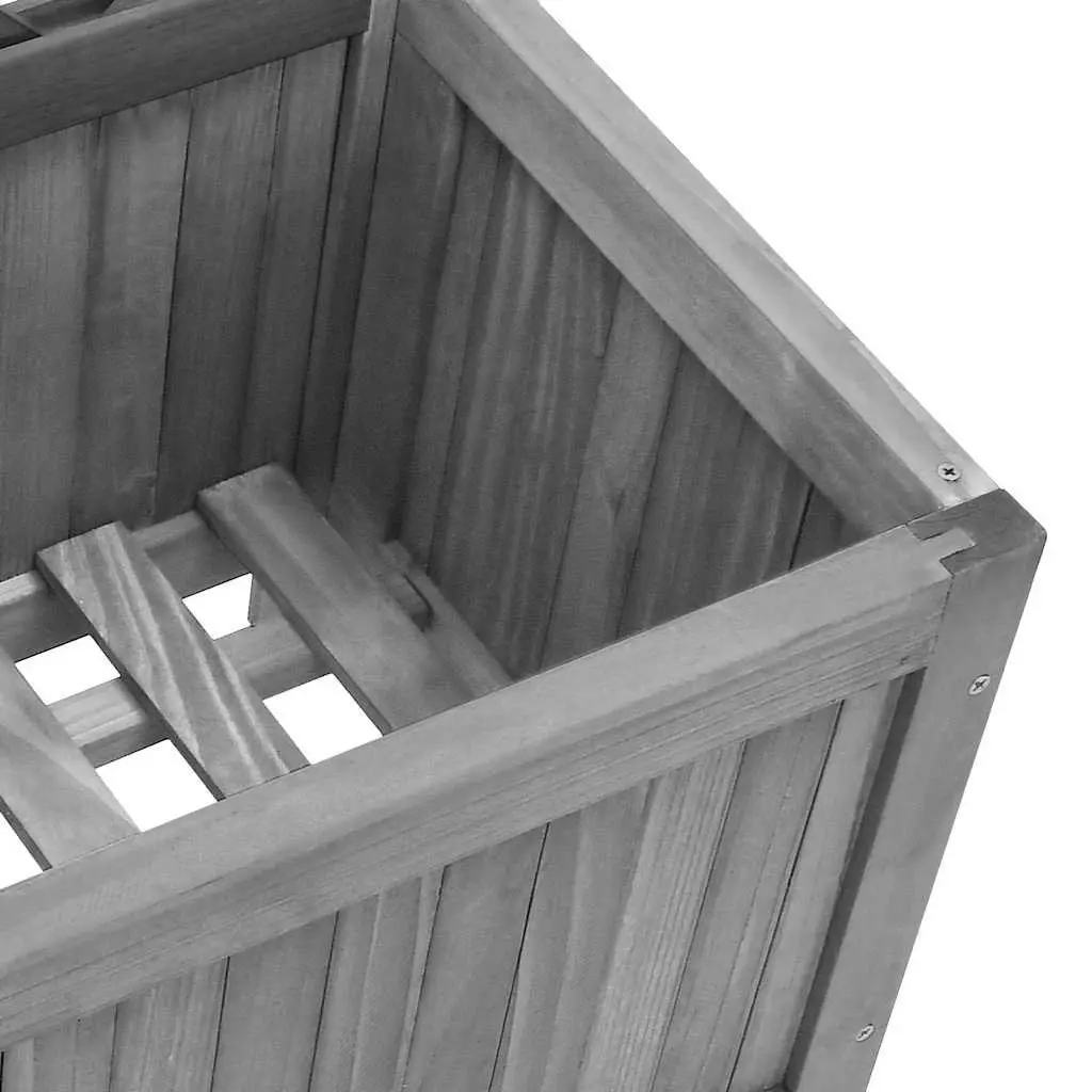 Wooden Trellis Planter for Garden 40x30x135 cm Grey