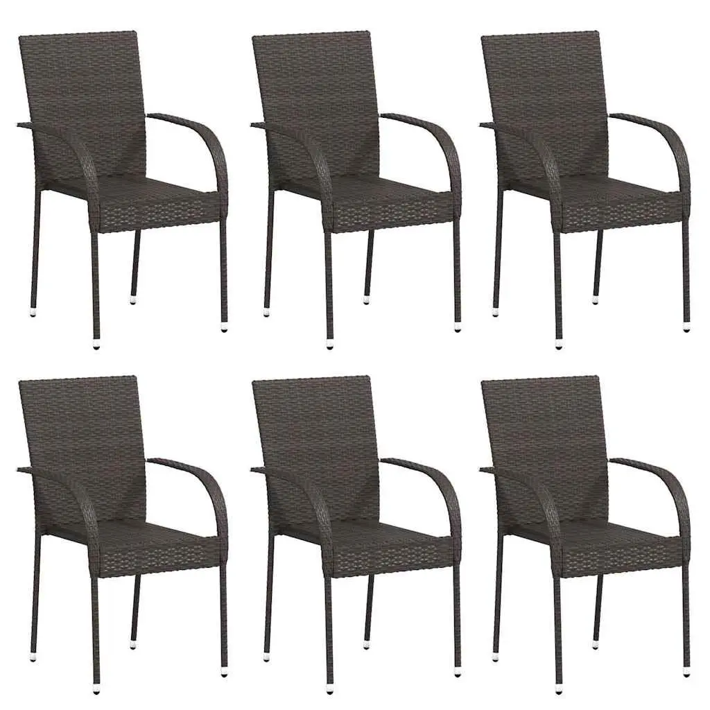 Stackable Outdoor Dining Chairs, 6 pcs