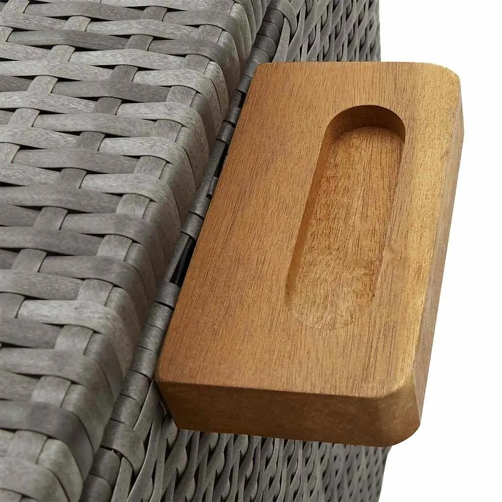 Outdoor Storage Box Grey Poly Rattan Garden Deck Patio 120 x 65 x 115 cm