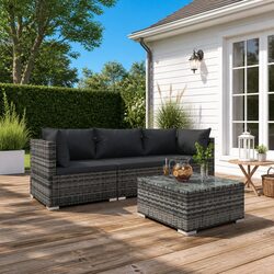4-Piece Outdoor Garden Lounge Set with Modular Design