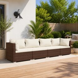 Modular 4-Piece Outdoor Lounge Set with Steel Frame