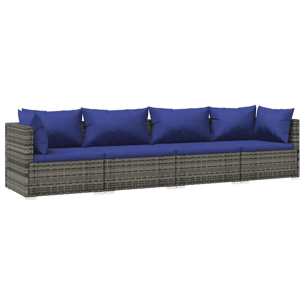 4 Piece Outdoor Garden Lounge Set Modular Poly Rattan Furniture