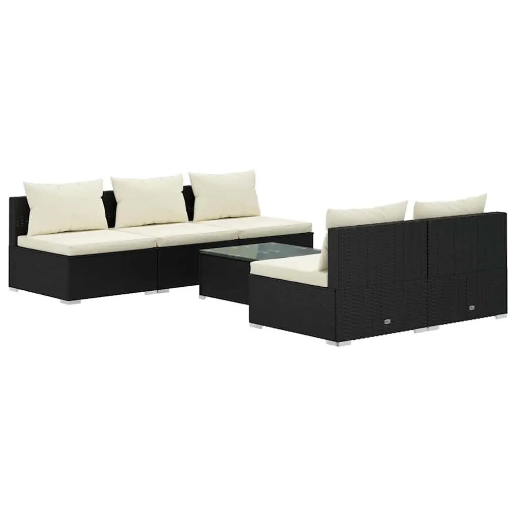 6 Piece Poly Rattan Garden Lounge Set Outdoor Patio Furniture Modular