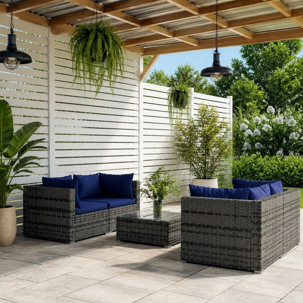Garden Lounge Set Outdoor Furniture 5 Piece Grey