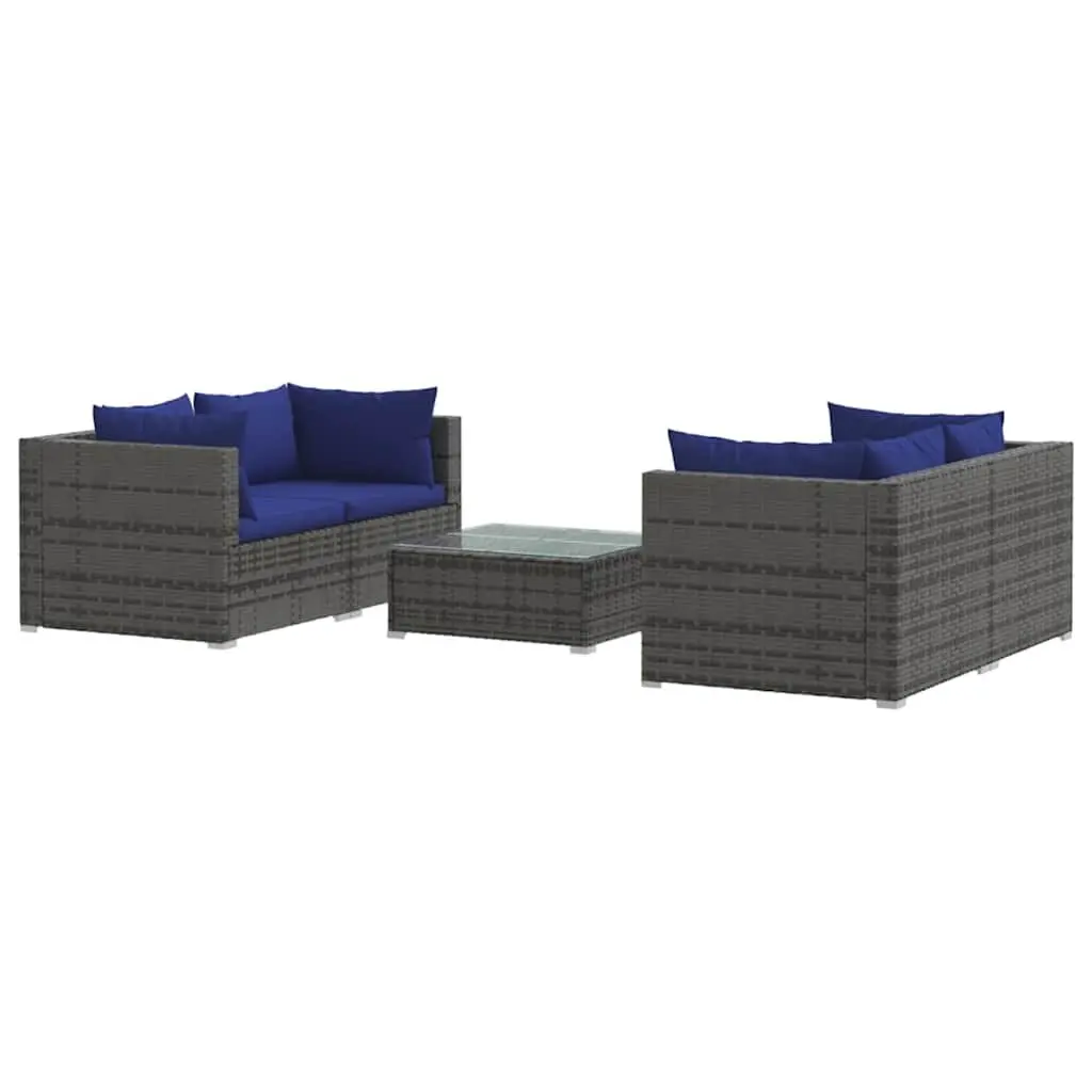 Garden Lounge Set Outdoor Furniture 5 Piece Grey