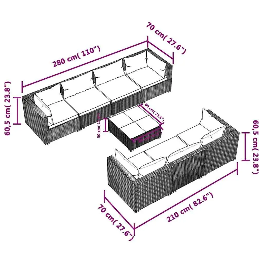 8 Piece Modular Outdoor Lounge Set