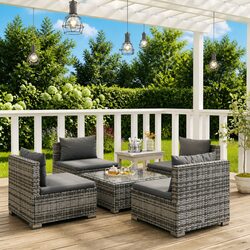 Specifications of 5-Piece Outdoor Lounge Set with Cushions