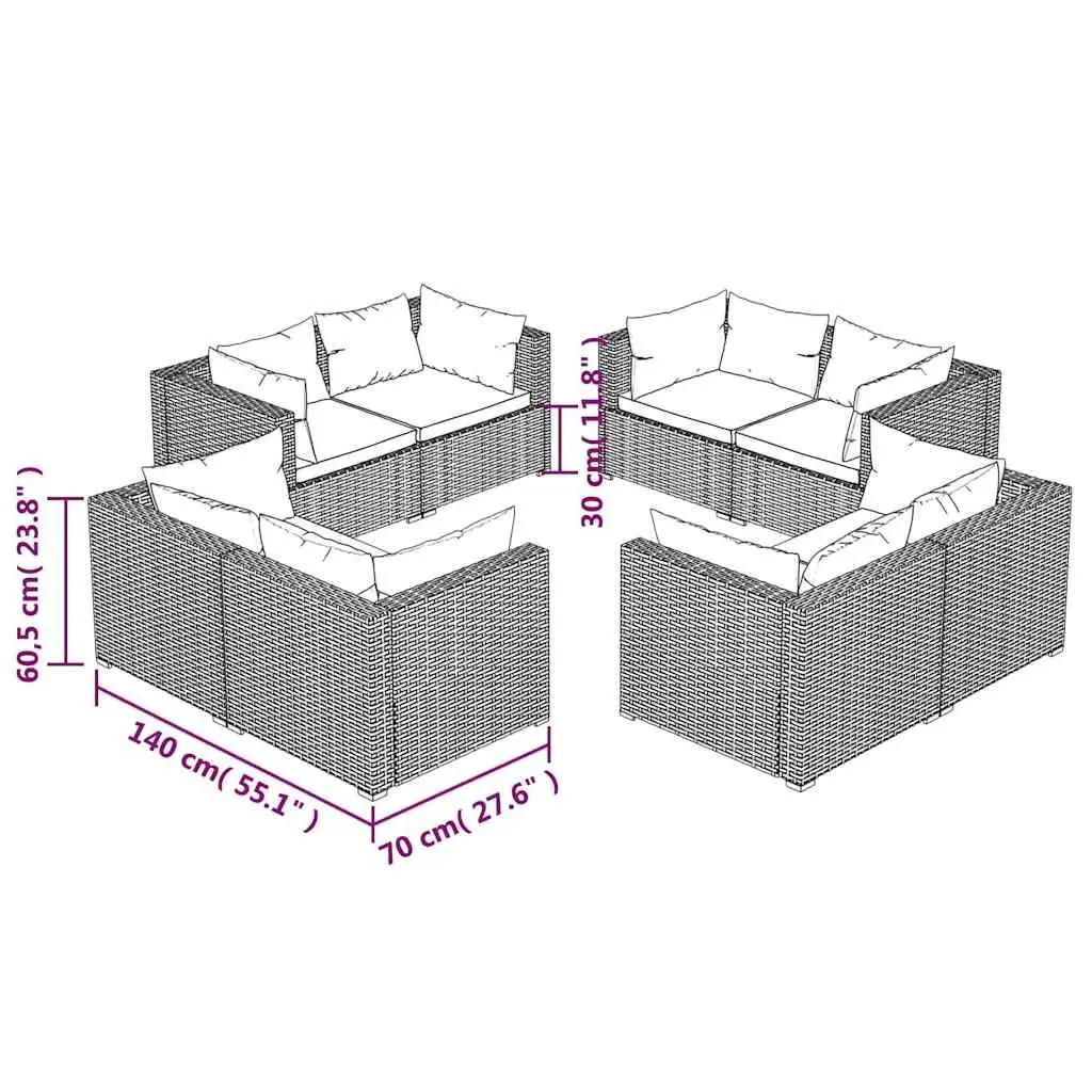 8-Piece Modular Garden Lounge Set