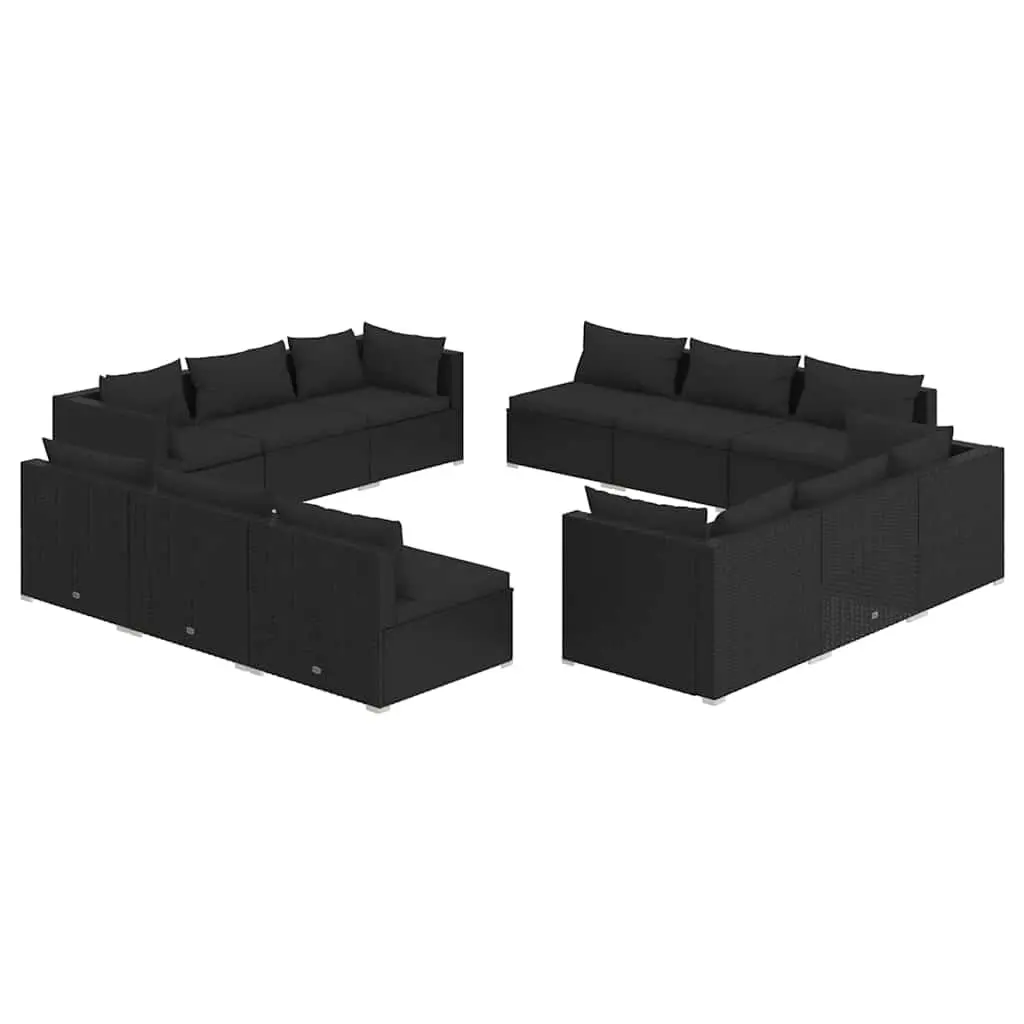 Garden Lounge Set 12 Piece Outdoor Modular Furniture with Cushions