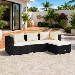 Garden Lounge Set: 4-Piece Modular Outdoor Furniture