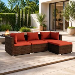 Garden Lounge Furniture Set - 4-Piece Modular Design