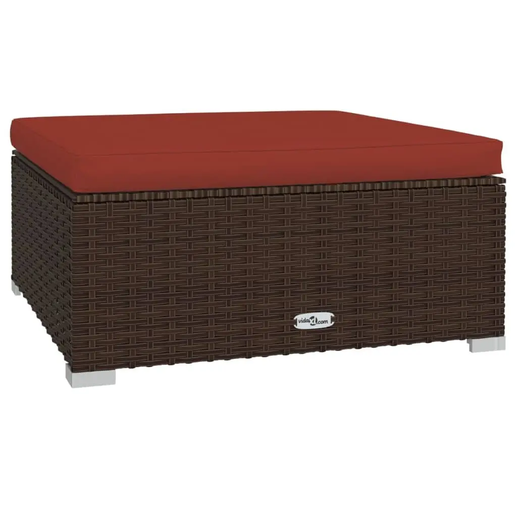 Garden Lounge Set 4 Piece Outdoor Patio Furniture Poly Rattan Brown Modular