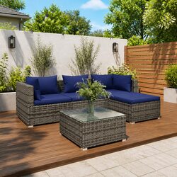 Specifications for 5-Piece Garden Lounge Set in Grey