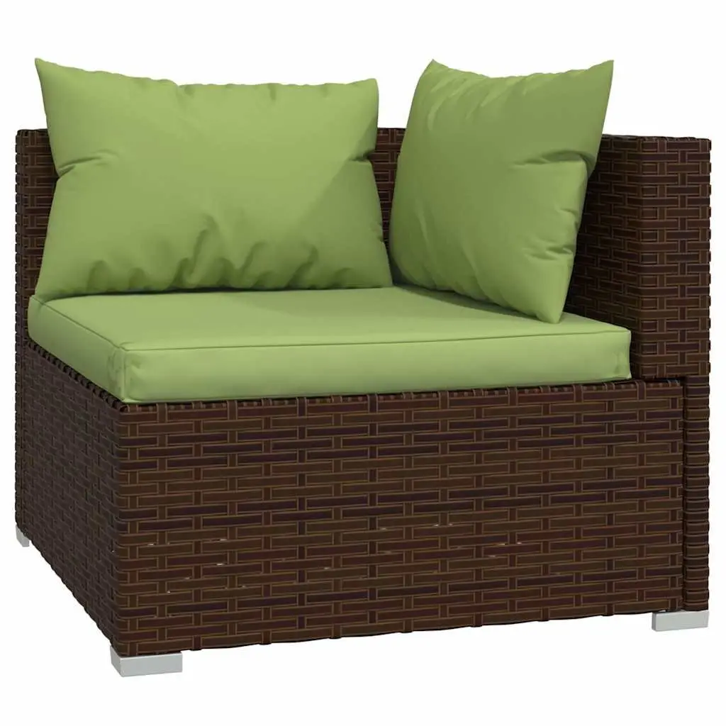 Garden Lounge Set Outdoor Patio Furniture 5 Piece Brown Modular