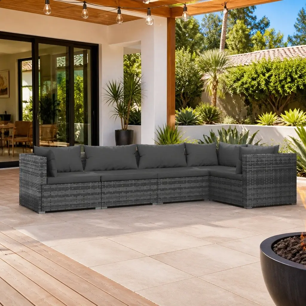 5 Piece Garden Lounge Set Outdoor Patio Furniture Grey