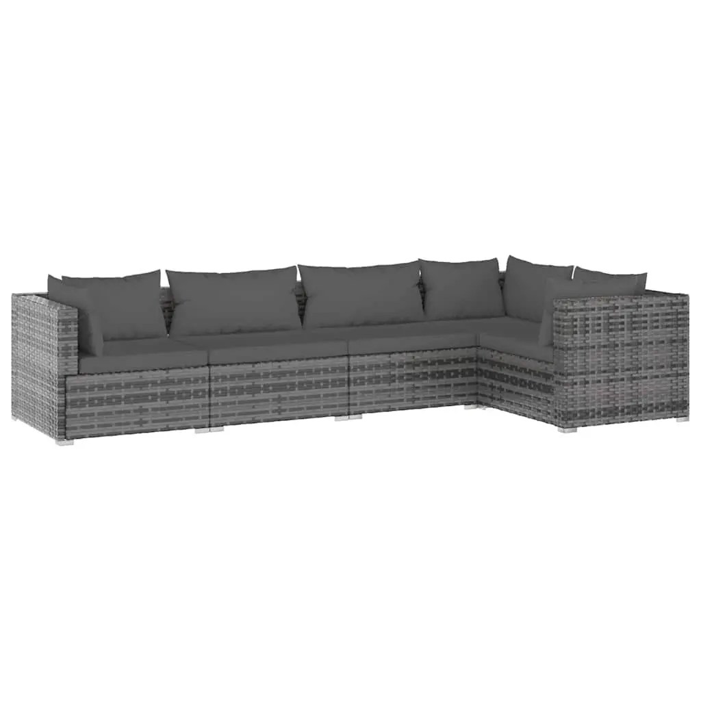 5 Piece Garden Lounge Set Outdoor Patio Furniture Grey