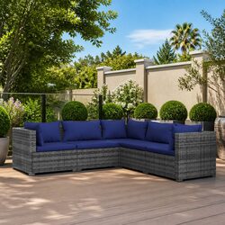 5-Piece Outdoor Lounge Set with Modular Design and Cushions