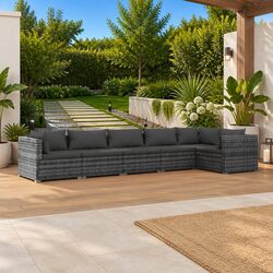 Garden Lounge Set: 6 Pieces of Modular Outdoor Furniture