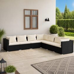 Specifications of 7-Piece Garden Lounge Set in Black