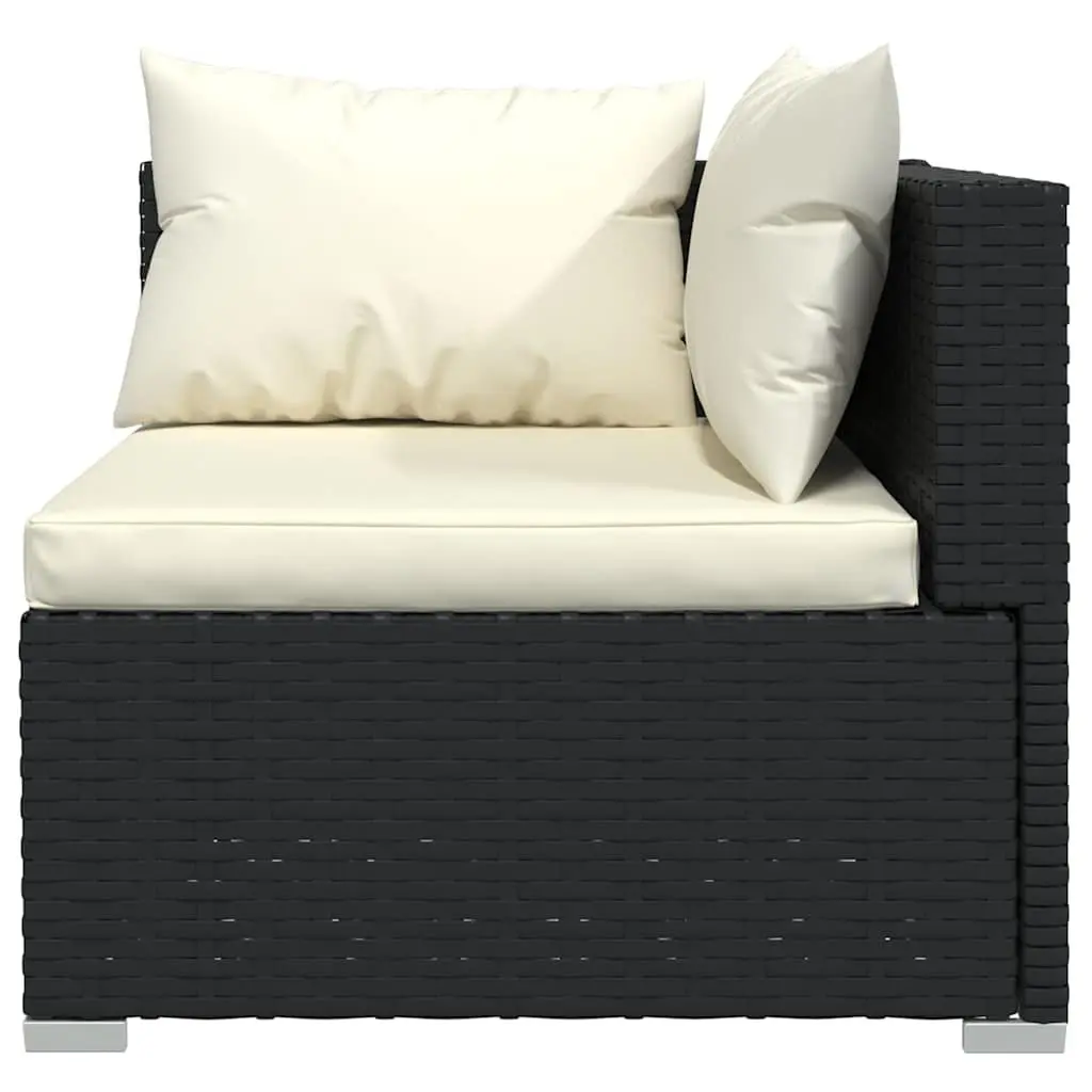 Modular PE Rattan Garden Lounge Set 7 Piece Outdoor Patio Furniture Black