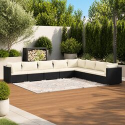 Outdoor Garden Lounge Set: 8 Piece Rattan Sofa - Specifications