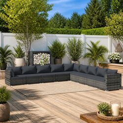 Garden Lounge Set Specifications: 9 Piece Modular Sofa