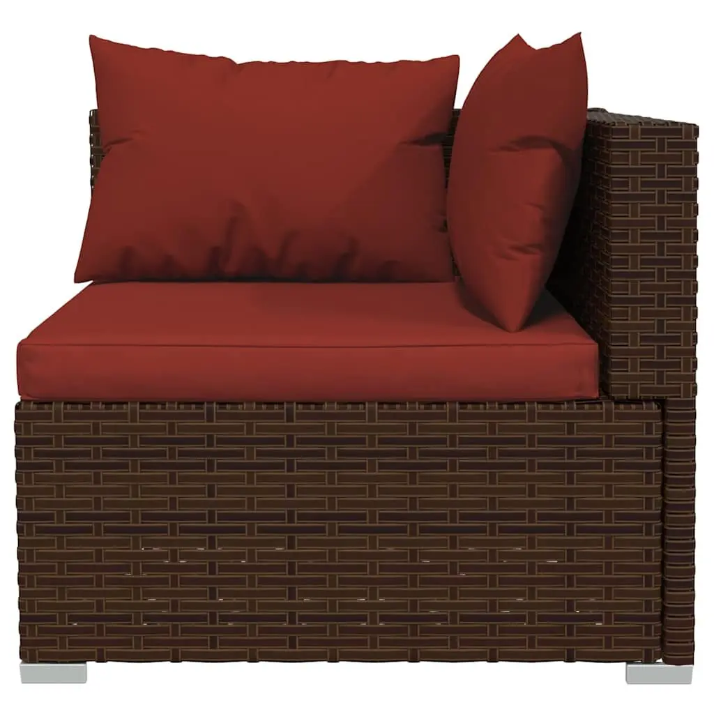 Garden Lounge Set 6 Piece Outdoor Furniture for Patio and Garden Brown