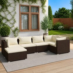 Specifications of the 6 Piece Poly Rattan Lounge Set