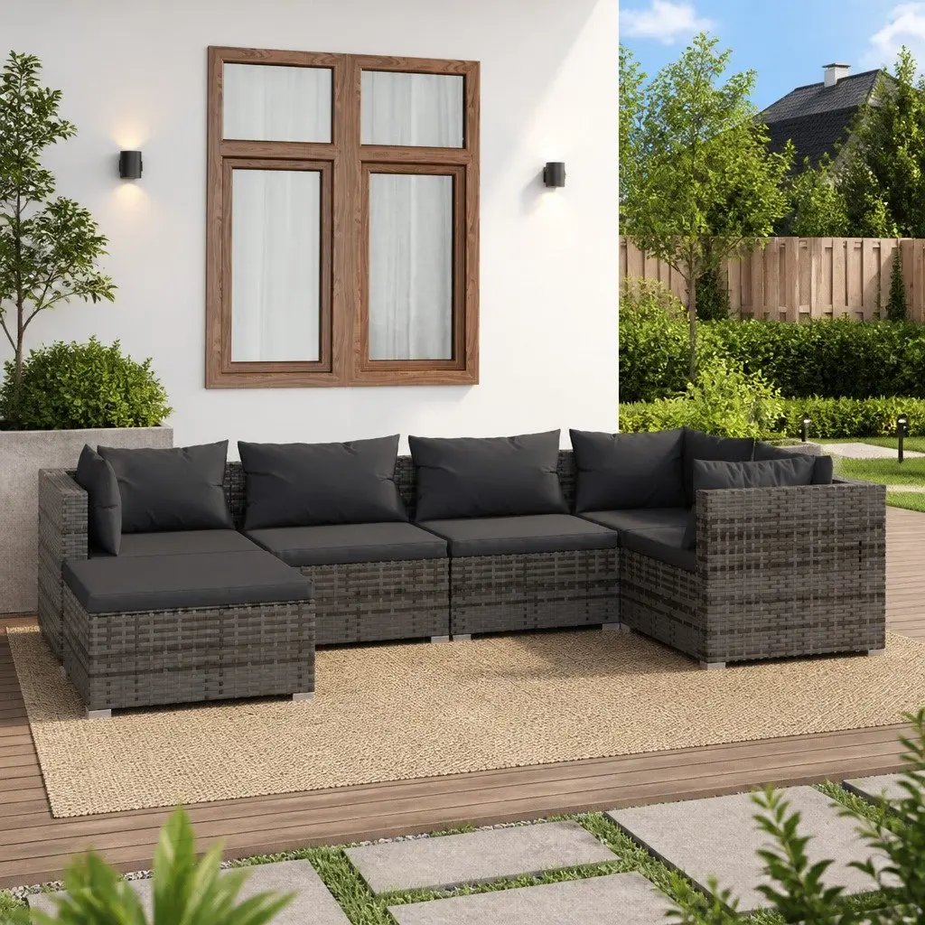 Garden Lounge Set Outdoor Patio Furniture 6 Piece Grey