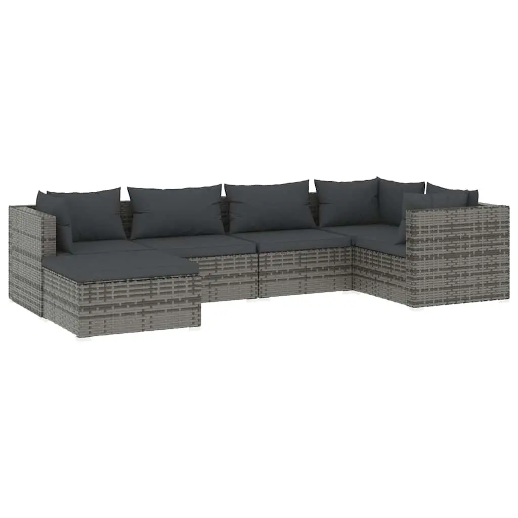 Garden Lounge Set Outdoor Patio Furniture 6 Piece Grey