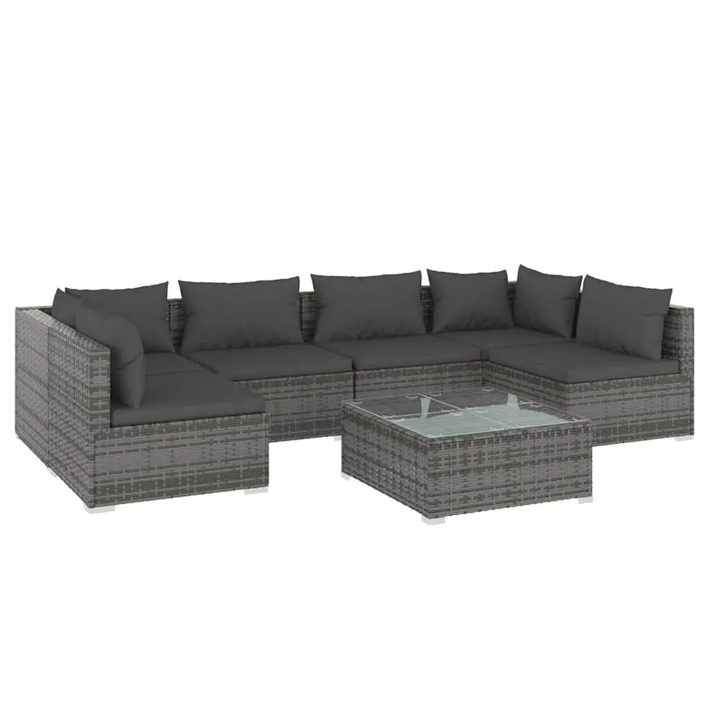7 Piece Garden Lounge Set Outdoor Furniture Grey