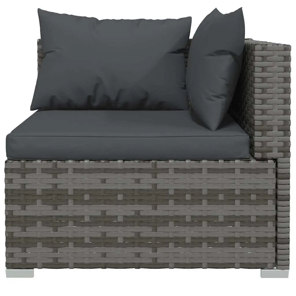 Garden Lounge Set Outdoor Furniture Modular 10 Piece Grey PE Rattan