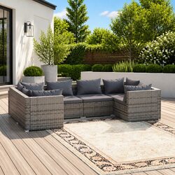 Specifications for 6-Piece Poly Rattan Garden Lounge Set