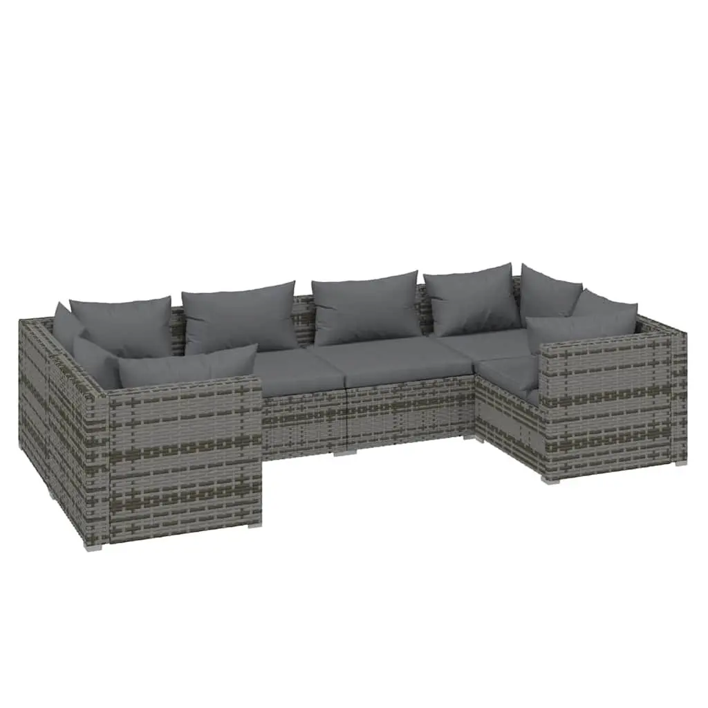 6-Piece Poly Rattan Garden Lounge Set