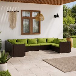 Specifications of 9-Piece Poly Rattan Garden Lounge Set