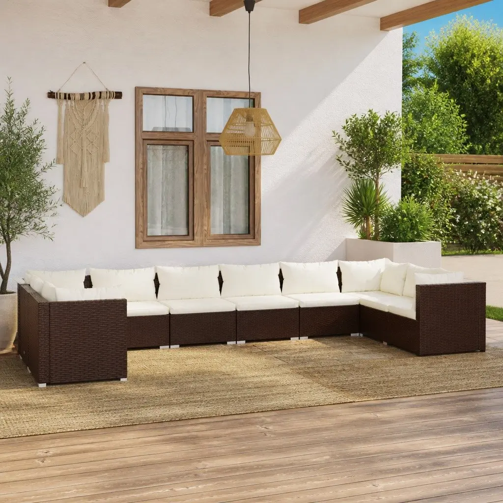 Garden Lounge Set Modular Outdoor Furniture 10 Piece with Cushions
